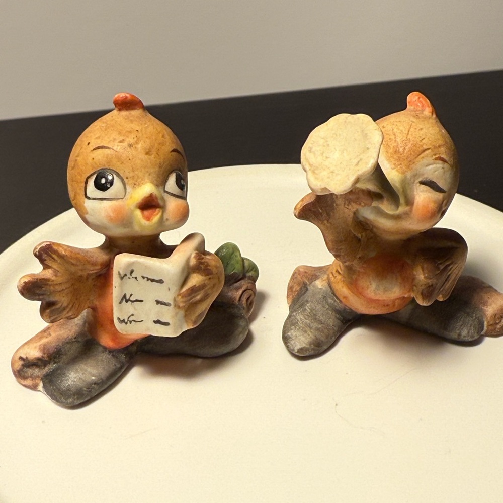 Vintage Josef Originals Baby Robin Boy Girl Joseph Miniatures Taiwan Musical